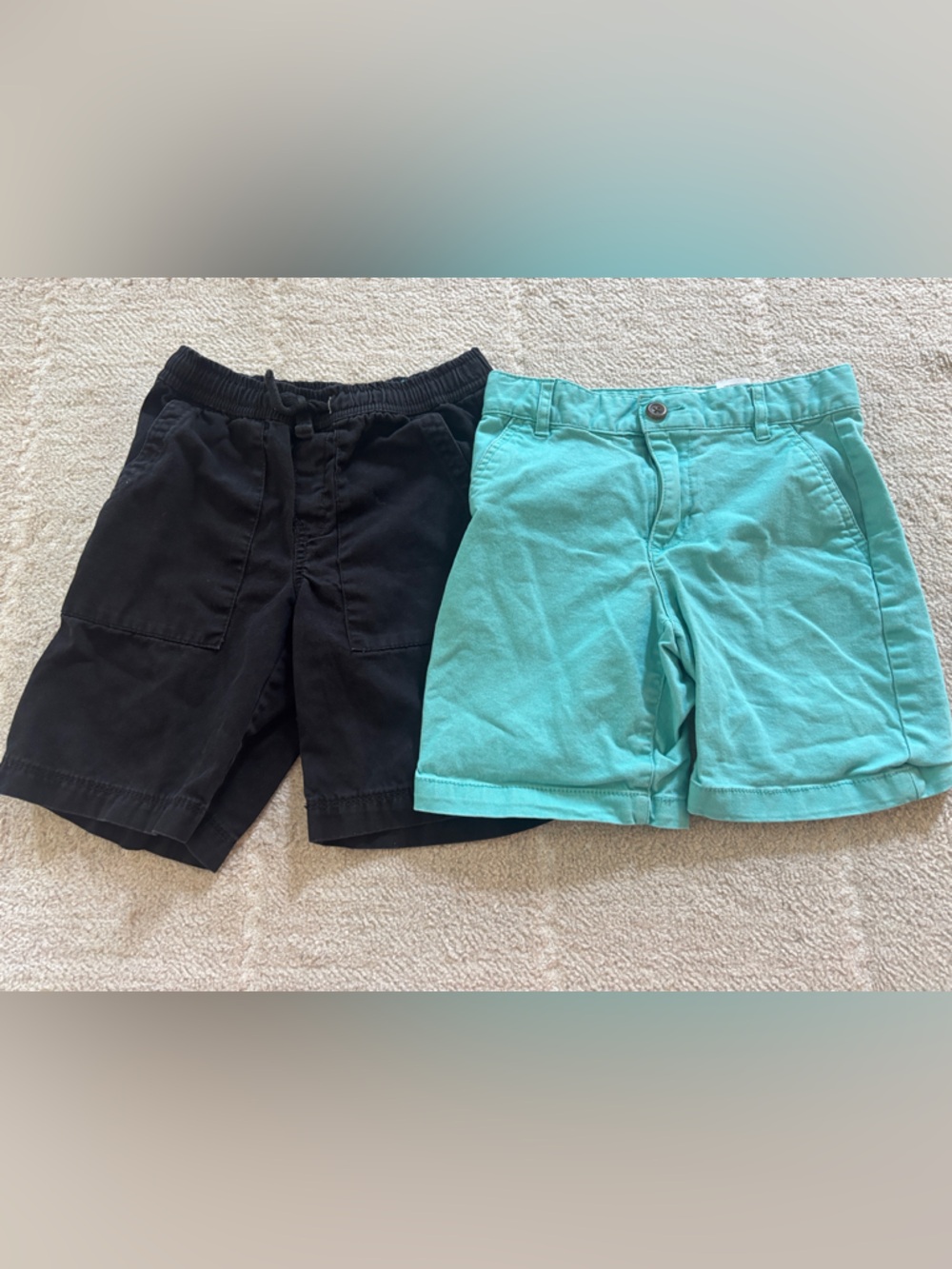 Black Elastic Waist Shorts + Aqua chino shorts